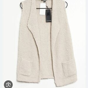 Cream Open-Front Cardigan Vest (Like New)